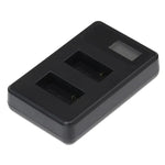 شاحن بطاريتين بشاشة LCD موديل GP158-B لكاميرات GoPro HERO3+ /3 (AHDBT-301, AHDBT-302)، يعرض سعة الشحن، لكاميرات GoPro HERO3+ /3