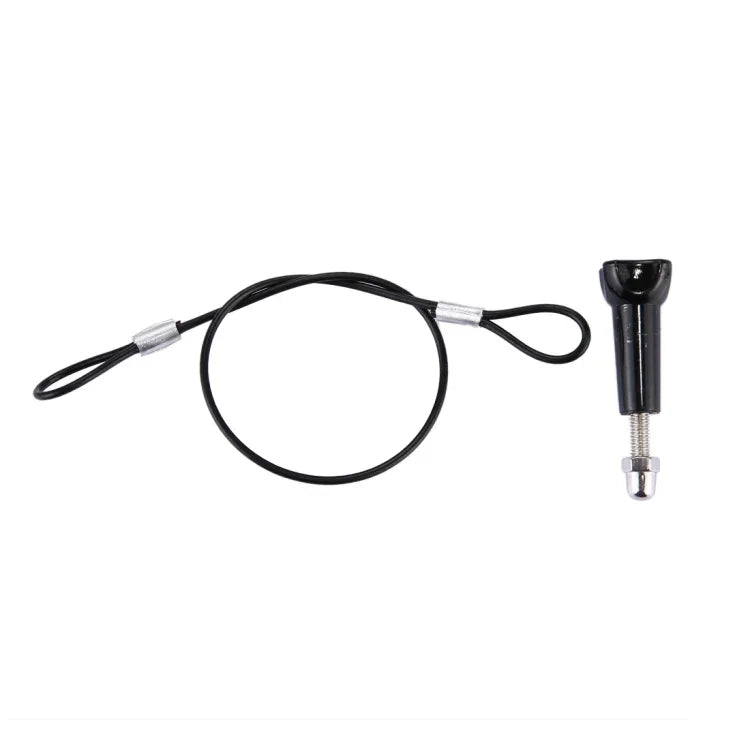 حبل معصم / حبل تثبيت من الفولاذ المقاوم للصدأ مع برغي لكاميرات GoPro HERO11 Black/HERO10 Black / HERO9 Black /HERO8 Black /7 /6/ 5 /5 Session /4 /3+ /3 /2 /1، الطول: 31.5 سم