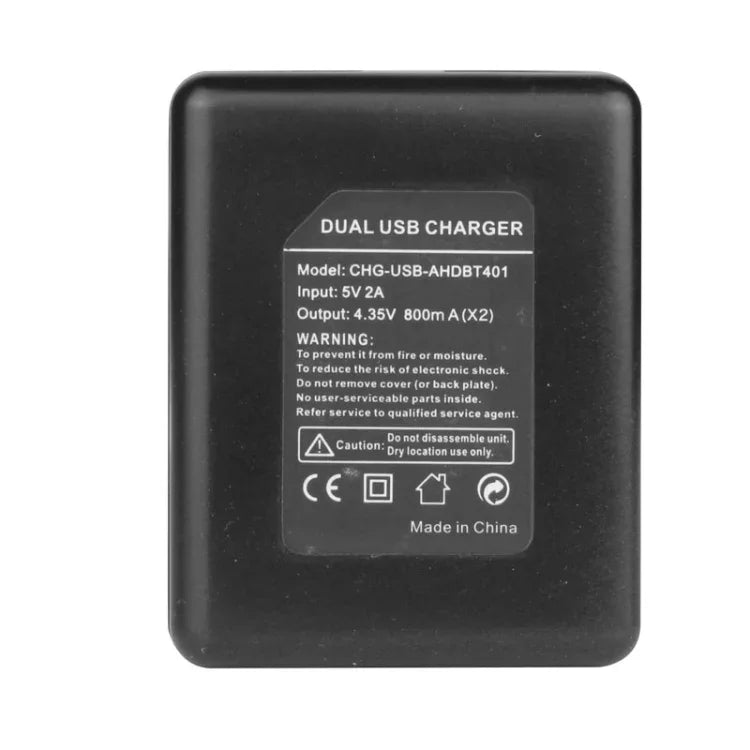 شاحن سفر USB لبطاريتين لكاميرا GoPro HERO4 (AHDBT-401)، لكاميرا GoPro HERO4