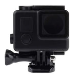 حافظة واقية مقاومة للماء باللون الأسود مع حزام تثبيت أساسي لكاميرات GoPro HERO4 /3+، عمق مقاومة الماء: 10 أمتار، مقاومة للماء حتى 10 أمتار
