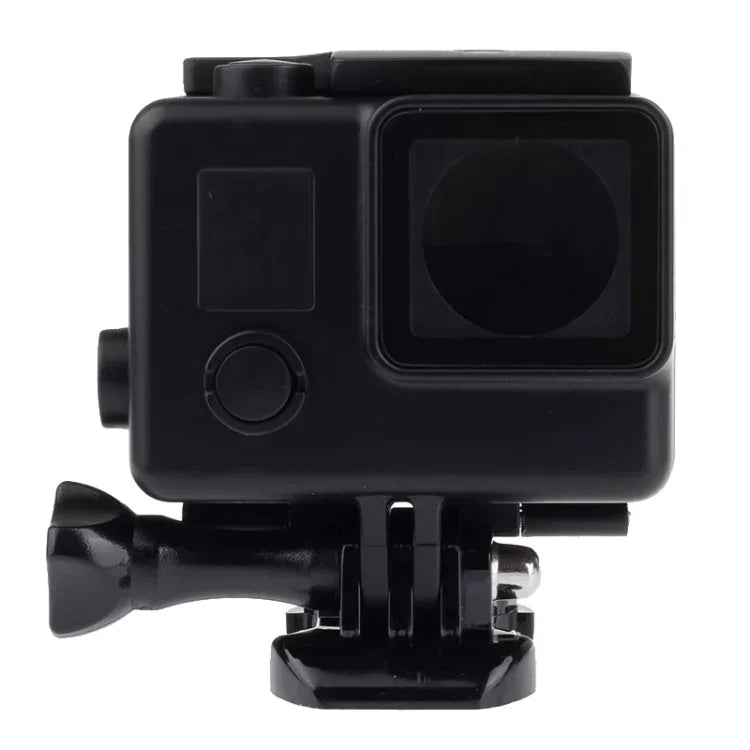 حافظة واقية مقاومة للماء باللون الأسود مع حزام تثبيت أساسي لكاميرات GoPro HERO4 /3+، عمق مقاومة الماء: 10 أمتار، مقاومة للماء حتى 10 أمتار