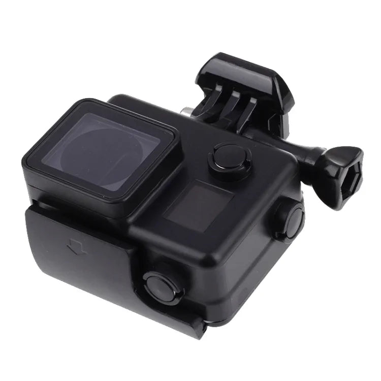 حافظة واقية مقاومة للماء باللون الأسود مع حزام تثبيت أساسي لكاميرات GoPro HERO4 /3+، عمق مقاومة الماء: 10 أمتار، مقاومة للماء حتى 10 أمتار
