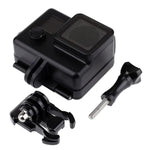 حافظة واقية مقاومة للماء باللون الأسود مع حزام تثبيت أساسي لكاميرات GoPro HERO4 /3+، عمق مقاومة الماء: 10 أمتار، مقاومة للماء حتى 10 أمتار