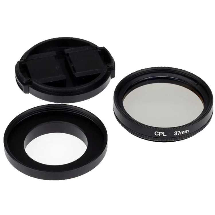 فلتر عدسة مستقطب دائري CPL مقاس 37 مم مع غطاء لكاميرات Xiaomi Xiaoyi 4K+ / 4K، Xiaoyi Lite، Xiaoyi Sport، فلتر CPL مقاس 37 مم