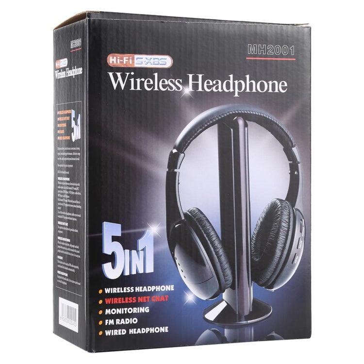MH2001 سماعة رأس لاسلكية Hi-Fi 5 في 1 مستقبل + مرسل