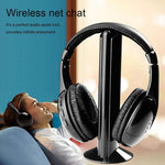 MH2001 سماعة رأس لاسلكية Hi-Fi 5 في 1 مستقبل + مرسل