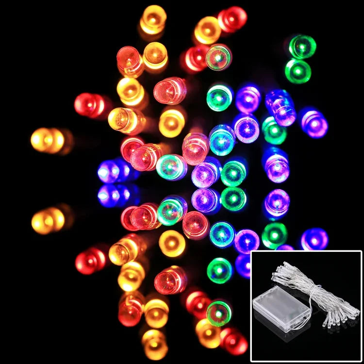 لحفلة عيد الميلاد، 30 LED، ضوء RGB، وميض بوضعين، يعمل بالبطارية، 3 أمتار RGB بأربعة ألوان