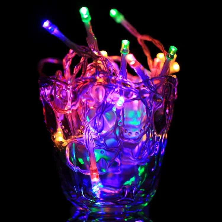 لحفلة عيد الميلاد، 30 LED، ضوء RGB، وميض بوضعين، يعمل بالبطارية، 3 أمتار RGB بأربعة ألوان