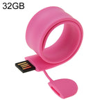سوار سيليكون مع ذاكرة فلاش USB بسعة 32 جيجابايت، 32 جيجابايت، 32 جيجابايت (برتقالي)، 32 جيجابايت (وردي)، 32 جيجابايت (بنفسجي)