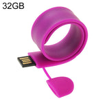 سوار سيليكون مع ذاكرة فلاش USB بسعة 32 جيجابايت، 32 جيجابايت، 32 جيجابايت (برتقالي)، 32 جيجابايت (وردي)، 32 جيجابايت (بنفسجي)