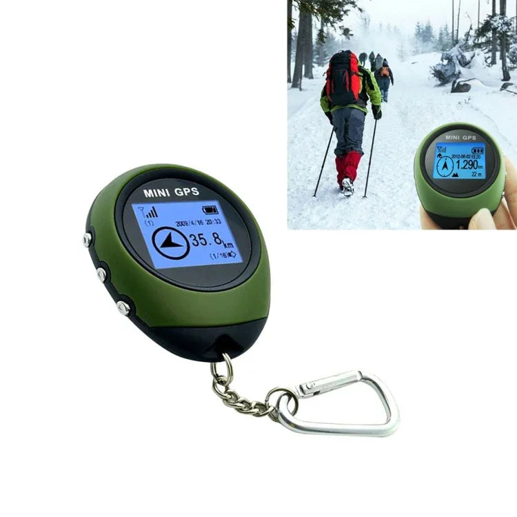 محدد موقع GPS صغير محمول على شكل سلسلة مفاتيح مع شحن USB، جهاز تعقب موقع للسفر في الهواء الطلق (أخضر)، جهاز تعقب سلسلة المفاتيح