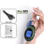محدد موقع GPS صغير محمول على شكل سلسلة مفاتيح مع شحن USB، جهاز تعقب موقع للسفر في الهواء الطلق (أخضر)، جهاز تعقب سلسلة المفاتيح