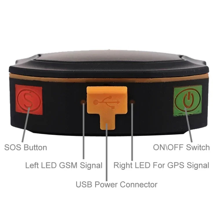 جهاز تعقب GPS صغير الحجم مقاوم للماء IPX6 للحيوانات الأليفة / الأطفال مع زر استغاثة SOS، KH-109