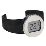 مقياس حرارة زجاجة نبيذ رقمي بشاشة LCD بدرجة مئوية، مناسب لقطر الزجاجة: 65-80 مم (أسود + فضي)، TL802-TT