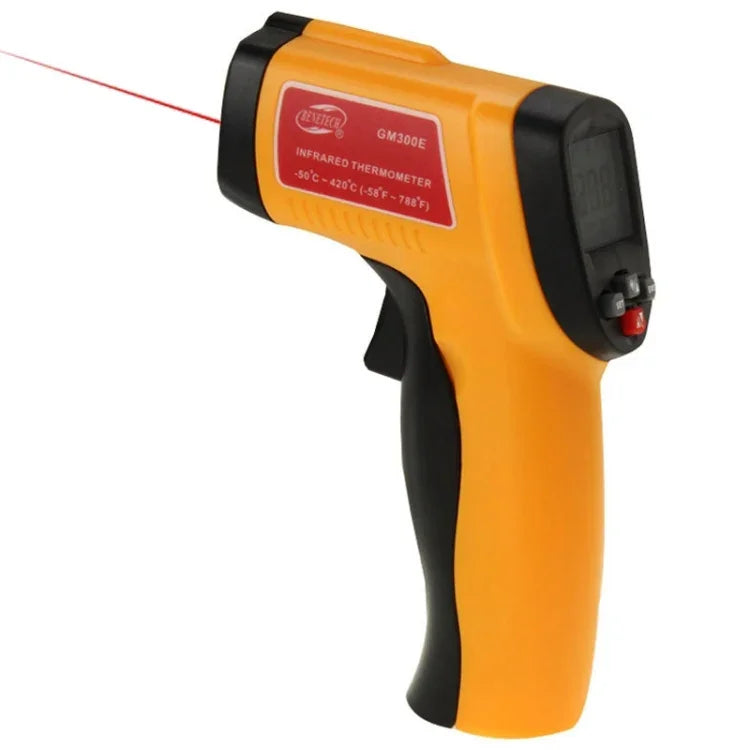 مقياس حرارة بالأشعة تحت الحمراء بنقطة ليزر رقمي BENETECH GM300E، نطاق درجة الحرارة: -50 إلى 420 درجة مئوية، GM300E