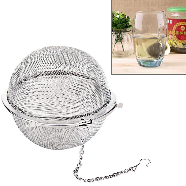 مصفاة شاي كروية من الفولاذ المقاوم للصدأ، كبيرة الحجم