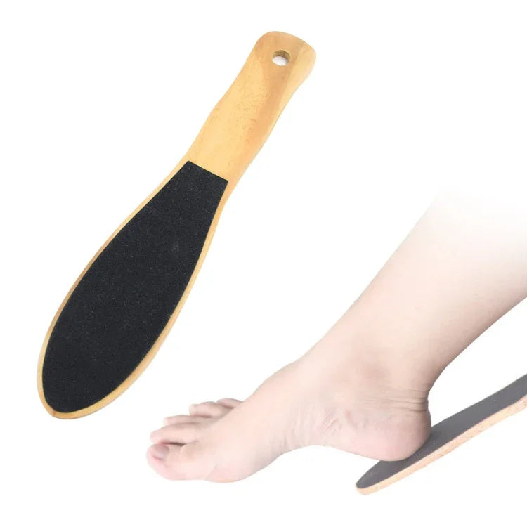 Double Sided Emery Wooden Board Foot Massager Random Color Delivery