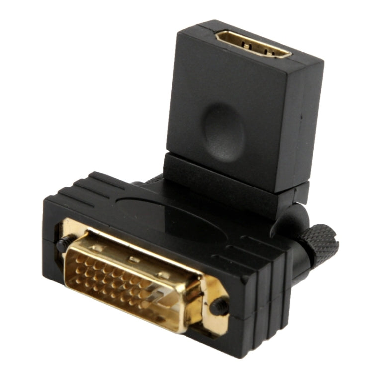 محول DVI مطلي بالذهب بزاوية دوران 360 درجة، ذكر 24+1 دبوس إلى أنثى HDMI 19 دبوس، DVI ذكر 24+1 دبوس إلى HDMI أنثى