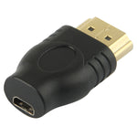محول HDMI مطلي بالذهب 19 دبوس ذكر إلى Micro HDMI أنثى، HDMI ذكر إلى Micro HDMI أنثى