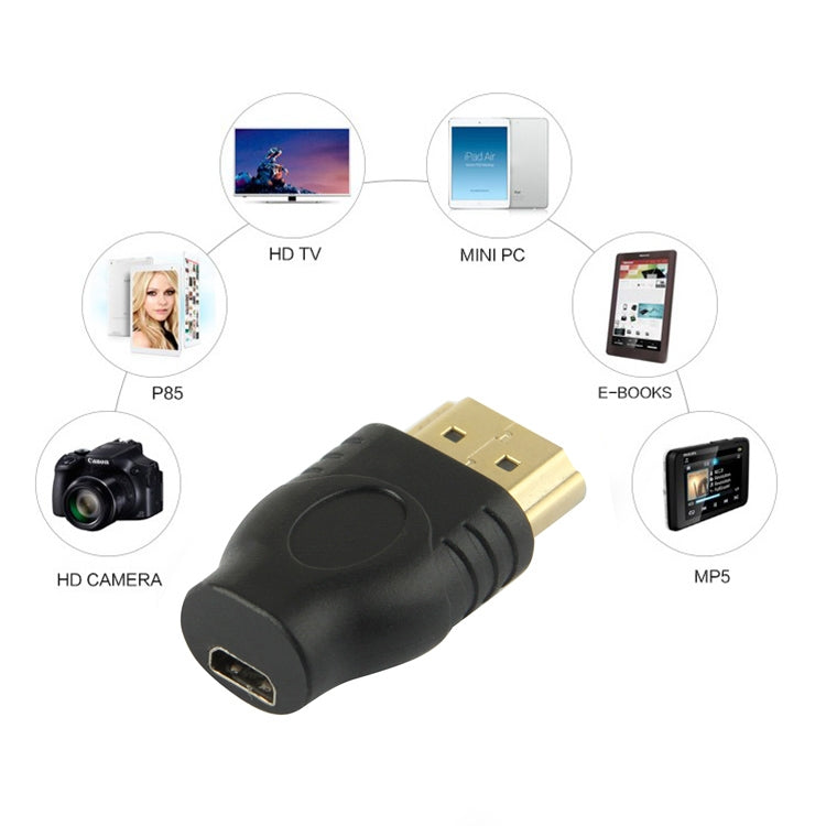 محول HDMI مطلي بالذهب 19 دبوس ذكر إلى Micro HDMI أنثى، HDMI ذكر إلى Micro HDMI أنثى