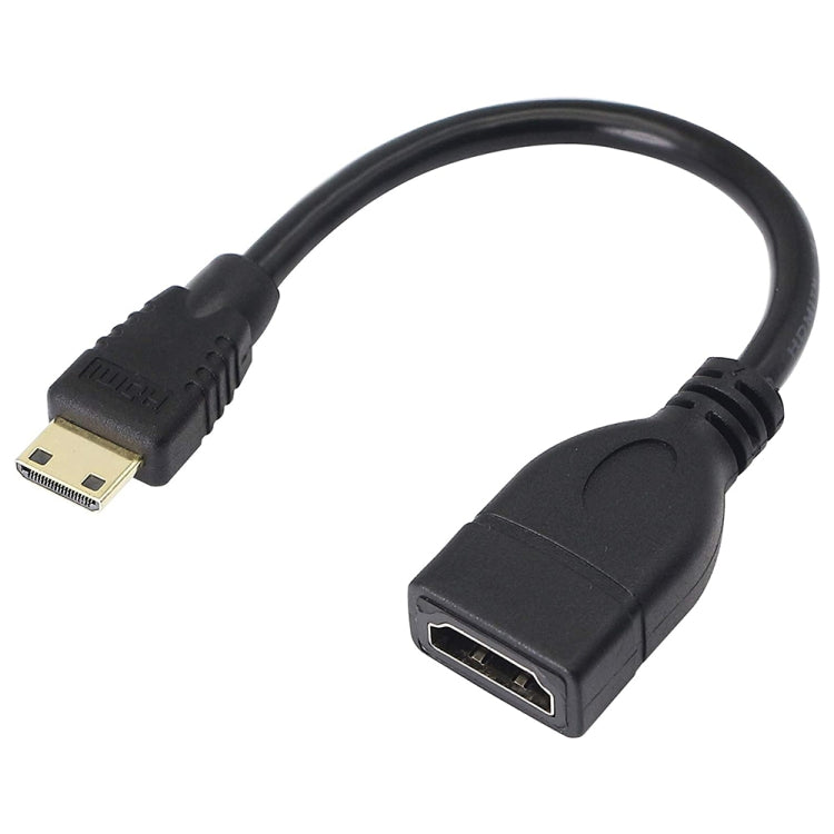 كابل Mini HDMI ذكر مطلي بالذهب بطول 17 سم إلى HDMI 19 دبوس أنثى، Mini HDMI إلى HDMI