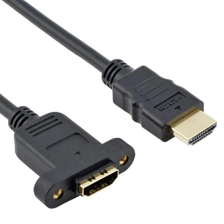 كابل محول HDMI (نوع A) ذكر إلى HDMI (نوع A) أنثى بطول 30 سم مع ثقبين للبراغي، HDMI AM إلى AF مع فتحة للأذن (30 سم)