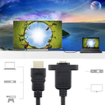 كابل محول HDMI (نوع A) ذكر إلى HDMI (نوع A) أنثى بطول 30 سم مع ثقبين للبراغي، HDMI AM إلى AF مع فتحة للأذن (30 سم)