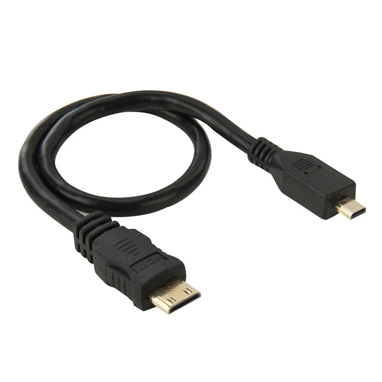 كابل محول Mini HDMI ذكر إلى Micro HDMI ذكر بطول 30 سم، Micro HDMI ذكر