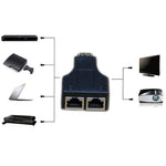 موسع كابل شبكة HDMI بطول 30 متر إلى منفذي RJ45 عبر كابل Cat 5e/6 لدعم 3D HDTV، RJ45 مزدوج أسود