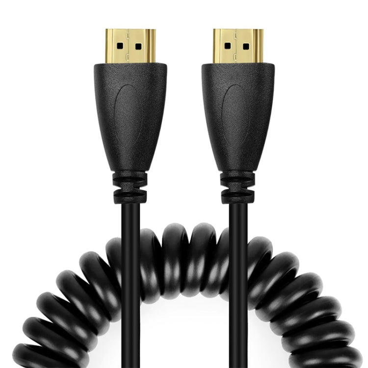 كابل ملفوف HDMI ذكر 19 دبوس مطلي بالذهب إصدار 1.4، يدعم 3D / إيثرنت، الطول: 60 سم (يمكن تمديده حتى 2 متر)، HDMI AM إلى AM