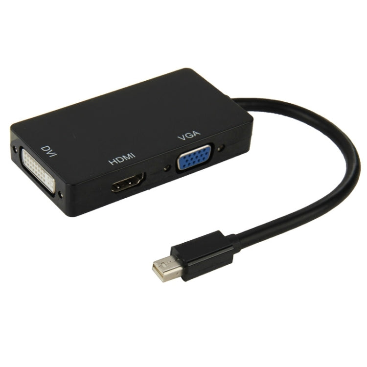 كابل محول من Mini DisplayPort ذكر إلى HDMI + VGA + DVI أنثى لماك بوك برو وآير، طول الكابل: 17 سم، Mini DP إلى HDMI+VGA+DVI (أسود)، Mini DP إلى HDMI+VGA+DVI (أبيض)