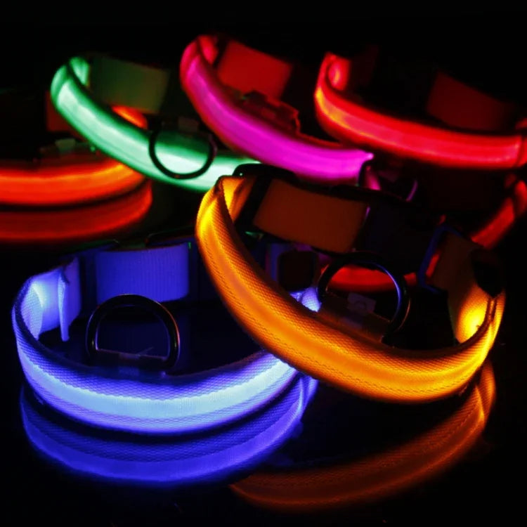 طوق كلب LED قابل للتعديل بثلاثة أوضاع وامضة، المقاس: S، المقاس: S، المقاس: M، المقاس: L، المقاس: XL