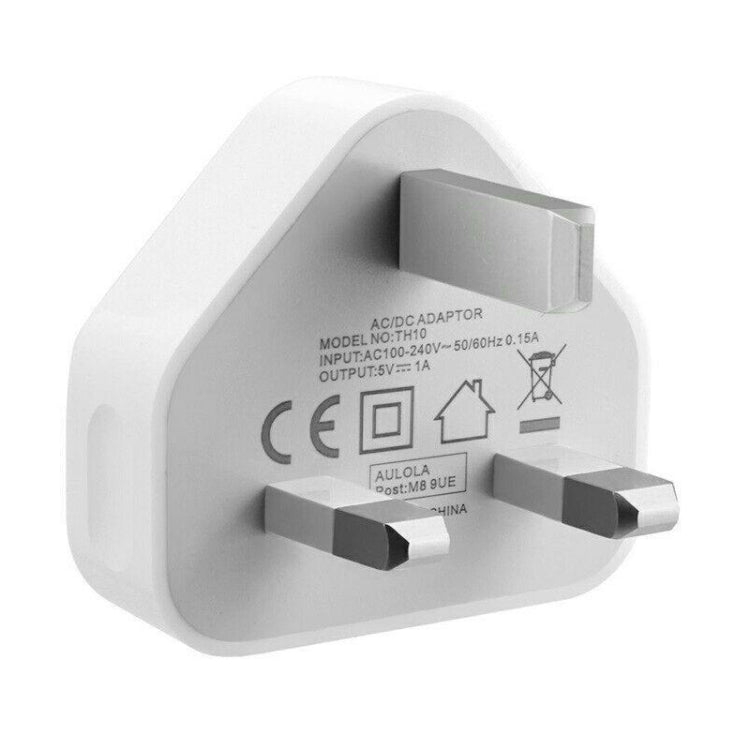 محول شاحن USB 5V / 1A (بقابس الولايات المتحدة) لأجهزة iPhone وGalaxy وHuawei وXiaomi وLG وHTC وغيرها من الهواتف الذكية والأجهزة القابلة لإعادة الشحن، قابس المملكة المتحدة، قابس الاتحاد الأوروبي