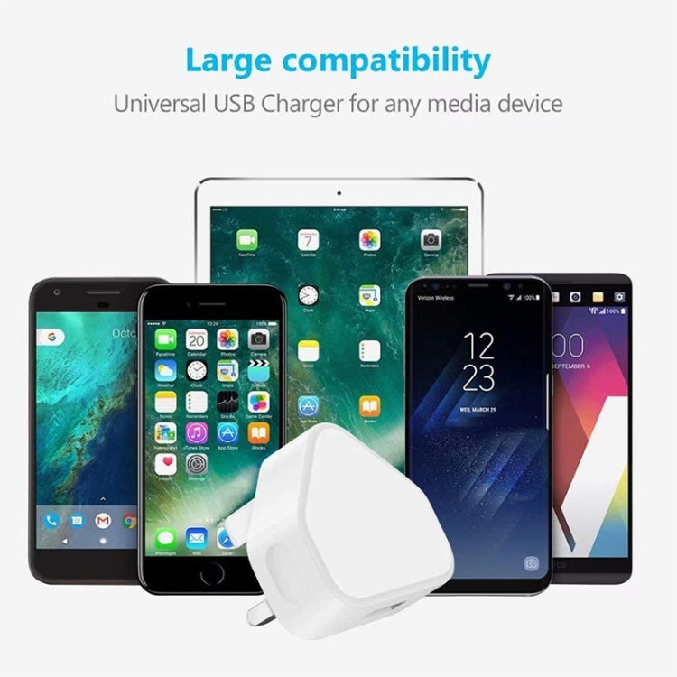 محول شاحن USB 5V / 1A (بقابس المملكة المتحدة) لأجهزة iPhone وGalaxy وHuawei وXiaomi وLG وHTC وغيرها من الهواتف الذكية والأجهزة القابلة لإعادة الشحن