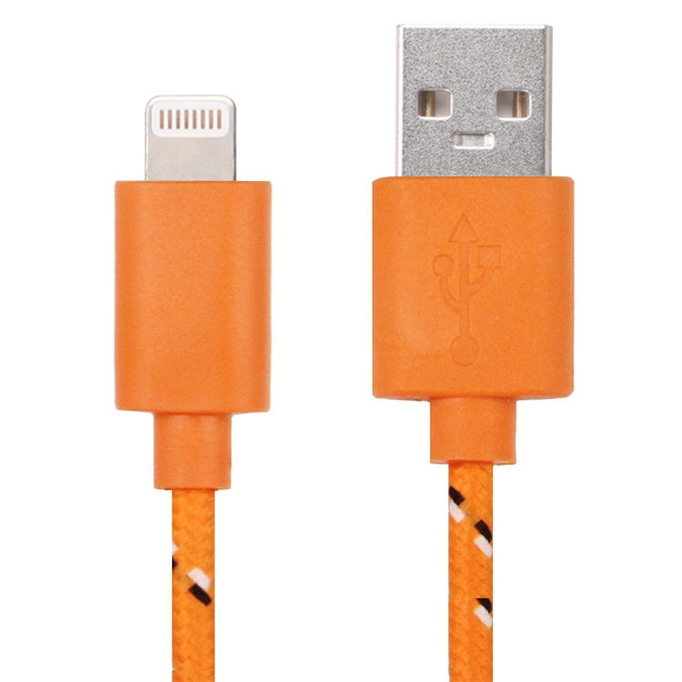 كابل شحن ونقل بيانات USB 8 دبابيس بطول 1م بنمط شبكة نايلون لأجهزة iPhone و iPad
