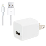 محول شاحن سفر 2 في 1 بقابس الولايات المتحدة 5V 1A مع كابل 8 دبابيس بطول 1 متر لجهاز iPhone