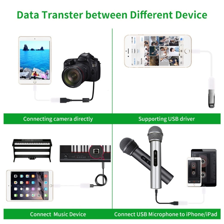 كابل محول USB أنثى إلى 8 دبابيس ذكر OTG، يدعم iOS 10.2 وما دون، الطول: 18 سم