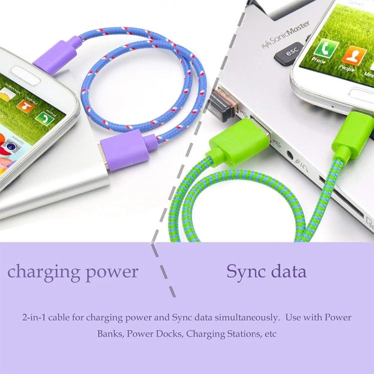 كابل شحن ونقل بيانات USB بنمط شبكة نايلون بطول 3 أمتار لأجهزة iPhone و iPad