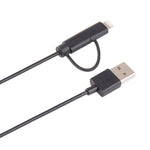 كابل شحن ومزامنة بيانات بطول 1 متر MFI 2 في 1 بمنفذ 8 بن + Micro USB 2.0 ذكر إلى USB