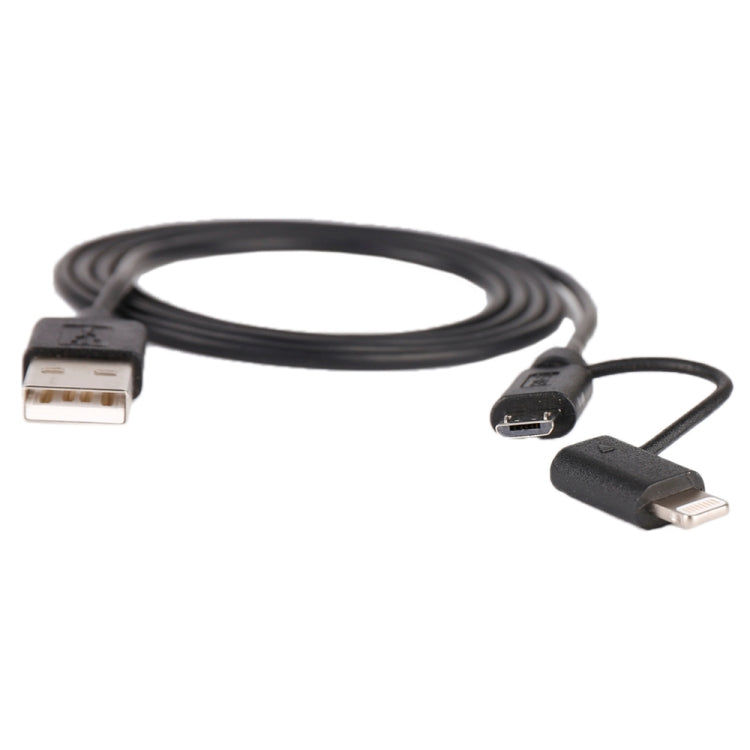 كابل شحن ومزامنة بيانات بطول 1 متر MFI 2 في 1 بمنفذ 8 بن + Micro USB 2.0 ذكر إلى USB