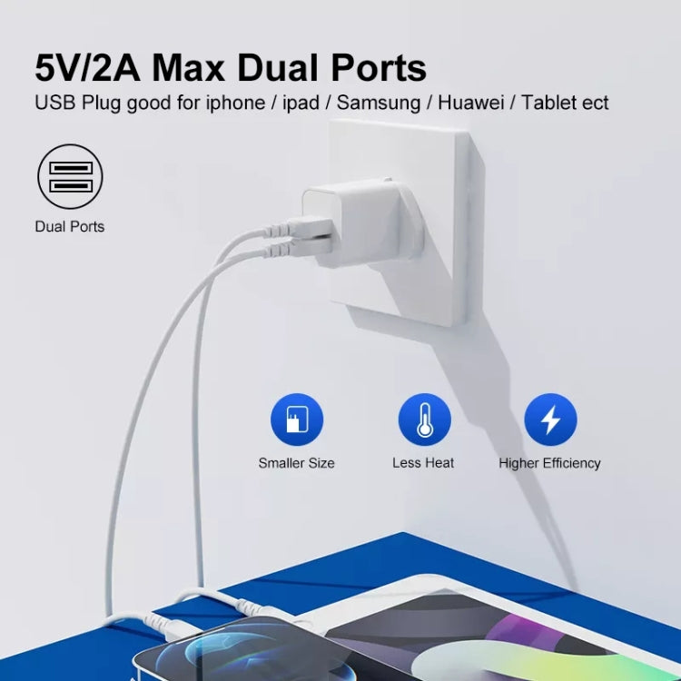 محول شاحن USB بمنفذين 5V 2A