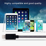 كابل بيانات / شاحن 8 دبابيس إلى USB برأس معدني بنمط شبكي، طول الكابل: 25 سم