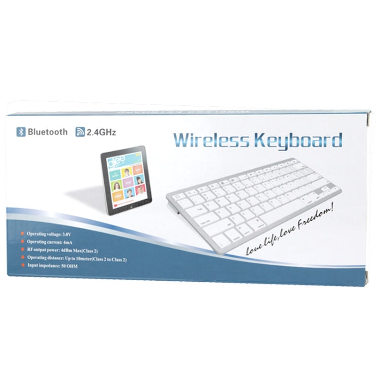 لوحة مفاتيح ABS فائقة النحافة بتقنية Bluetooth 3.0 لجهاز iPad Air 2 / iPAD Air / iPad 6 / iPad 5 / iPad mini 1 / 2 / 3 / iPad الجديد (iPad 3) / iPad، iPhone 4 و 4S / 3G، Sony PS3، الهواتف الذكية BK3001