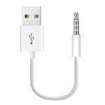 كابل مزامنة بيانات وشحن من USB إلى جاك 3.5 مم لجهاز iPod shuffle الأجيال 1 / 2 / 3 / 4 / 5 / 6، الطول: 10 سم، موديل JW-SM1
