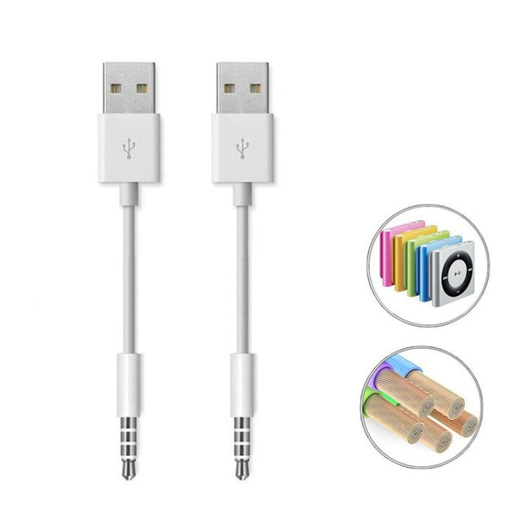 كابل مزامنة بيانات وشحن من USB إلى جاك 3.5 مم لجهاز iPod shuffle الأجيال 1 / 2 / 3 / 4 / 5 / 6، الطول: 10 سم، موديل JW-SM1