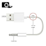 كابل مزامنة بيانات وشحن من USB إلى جاك 3.5 مم لجهاز iPod shuffle الأجيال 1 / 2 / 3 / 4 / 5 / 6، الطول: 10 سم، موديل JW-SM1