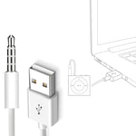 كابل مزامنة بيانات وشحن من USB إلى جاك 3.5 مم لجهاز iPod shuffle الأجيال 1 / 2 / 3 / 4 / 5 / 6، الطول: 10 سم، موديل JW-SM1