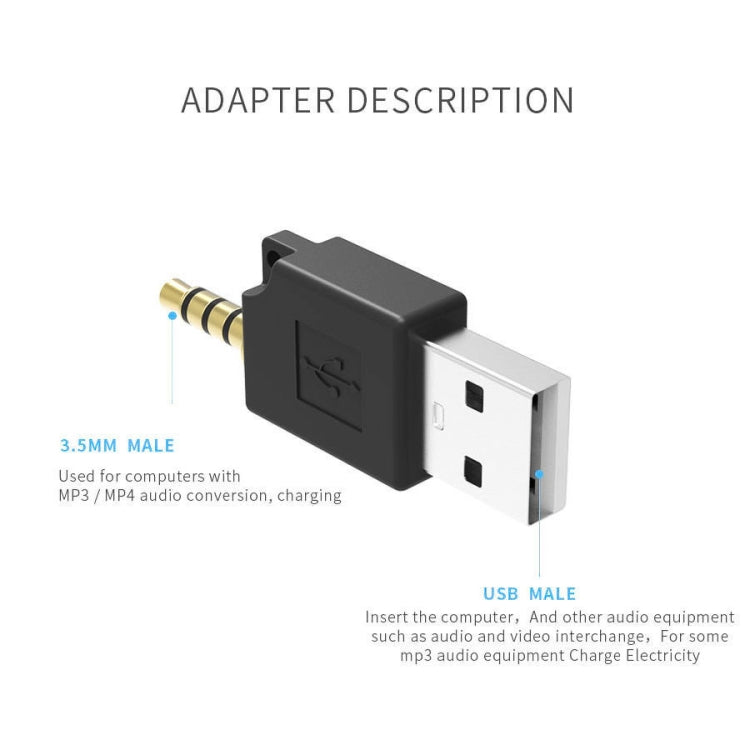 محول شحن وموصل بيانات USB لجهاز iPod shuffle الجيل الثالث / الثاني، الطول: 4.6 سم