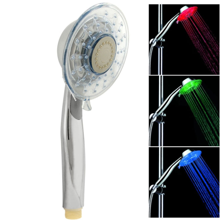 رأس دش LED قابل للكشف عن درجة الحرارة بثلاثة ألوان (أخضر / أزرق / أحمر)، بدون بطارية، SDS-A3