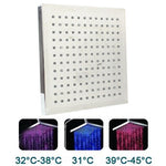 Square Temperature Sensor 3-Color (Blue / Pink / Red) LED Showerhead, SDH-B1